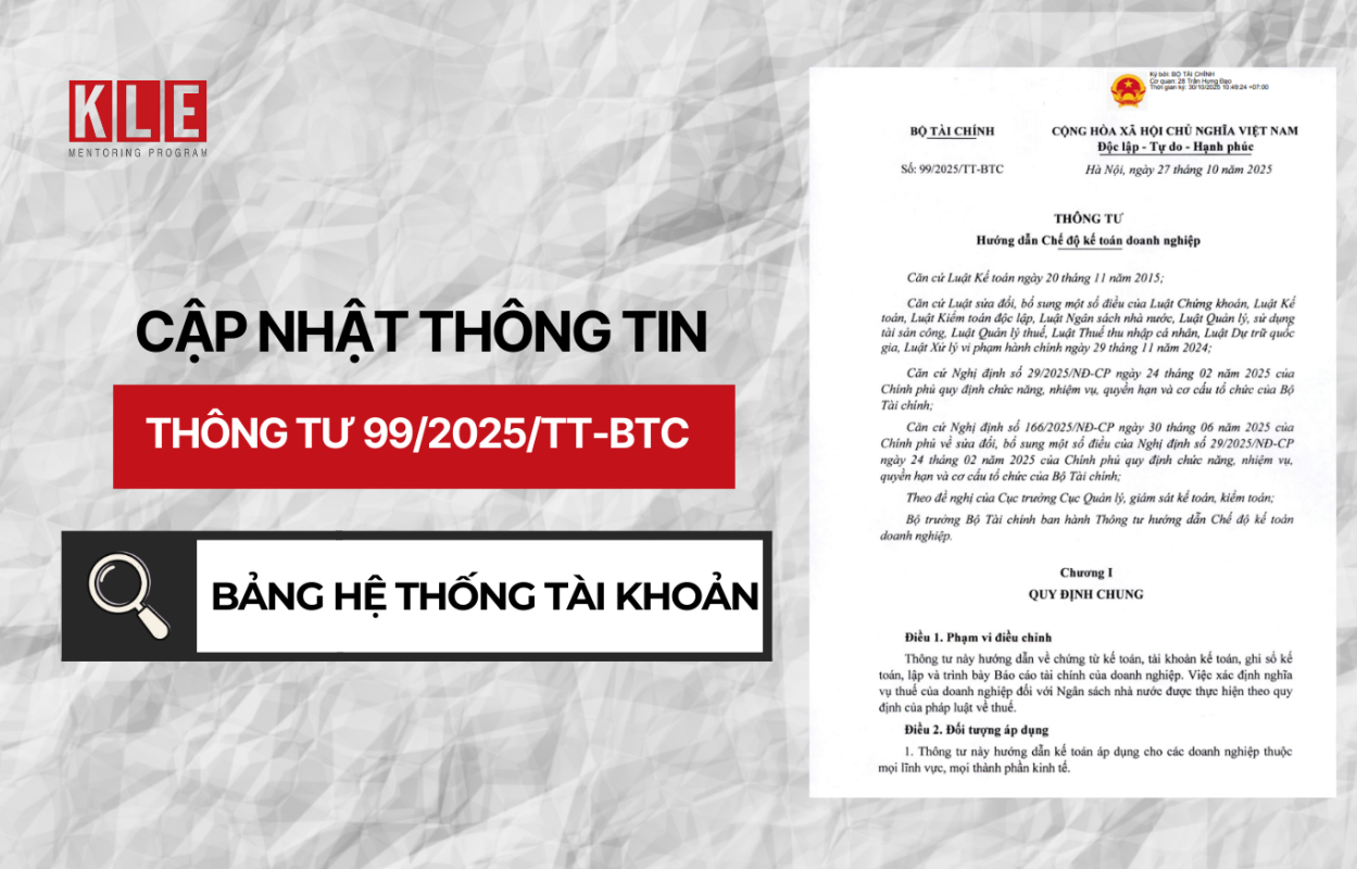 Bảng hệ thống tài khoản theo thông tư 99